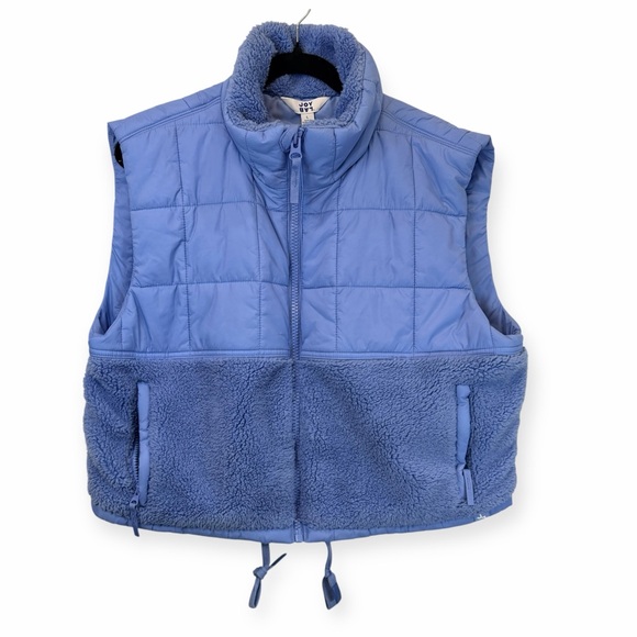 JoyLab Jackets & Blazers - Joy Lab Quilted Sherpa Fleece Vest NWT Blue Puffer Athleisure Activewear L